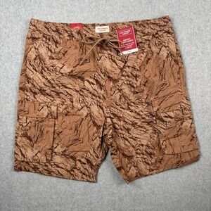 Levis Shorts Mens XL Brown Comfort Cargo Camo Stretch Drawstring Signature NEW
